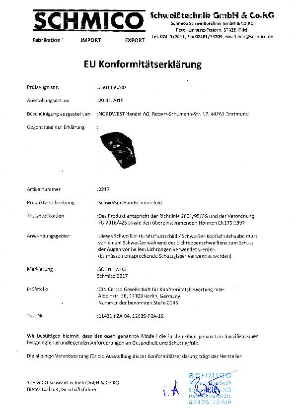 Freisichtschutzschild m.DIN-9-Glas u.Vorsatzglas 90 x 110mm Ku.