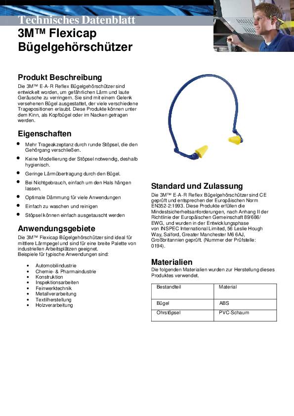 Ersatzstöpsel EN 352-2 SNR 21 dB 50 Paar/Beutel 3M