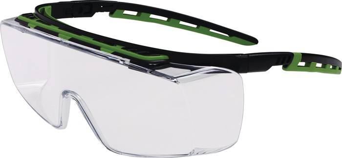 Schutzbrille Kubik EN 166 EN 170 Bügel schwarz/grün,Scheibe klar PC PRO FIT