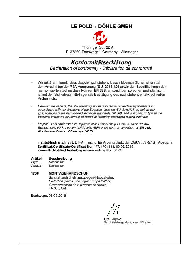 Handschuhe Griffy Gr.10 rot/naturfarben Ziegennappaleder/Interlock auf SB-Karte