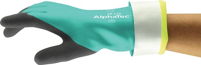 Chemiehandschuh AlphaTec 58-735 Gr.9 grün EN 388,EN 374 PSA III ANSELL