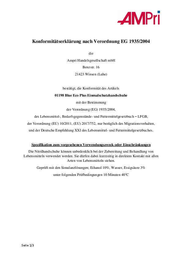 Einw.-Handsch.Blue Eco Plus Gr.L blau Nitril 100 St./Box