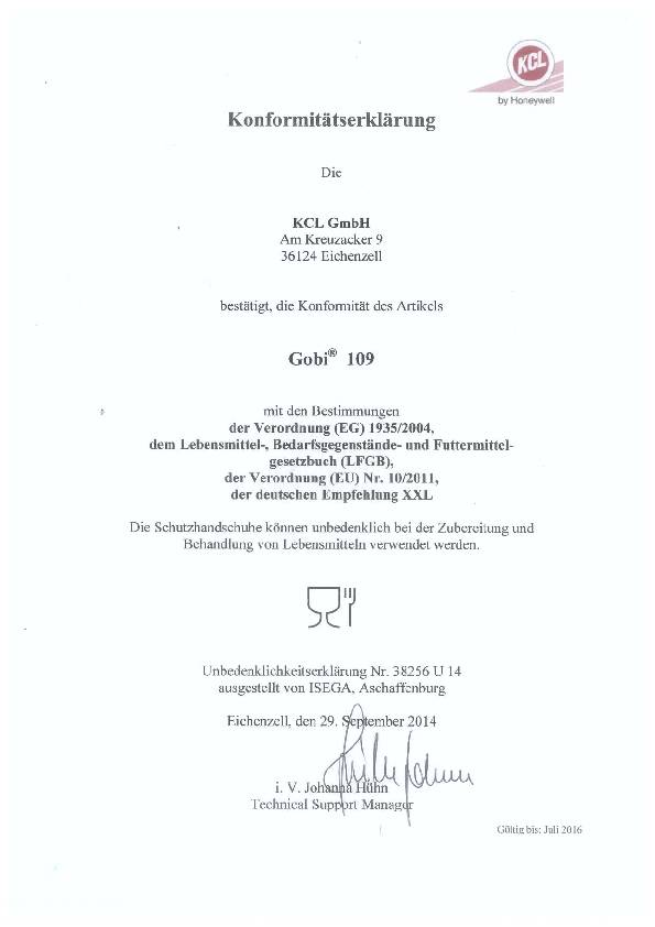 Handschuhe Gobi 109 Gr.8 gelb BW-Trikot m.Nitril EN 388 PSA II HONEYWELL