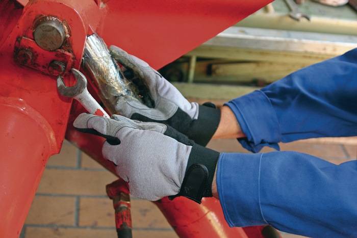 Kunstlederhandschuhe RewoMech 640 Gr.10 schwarz/grau Kunstleder/Elastan