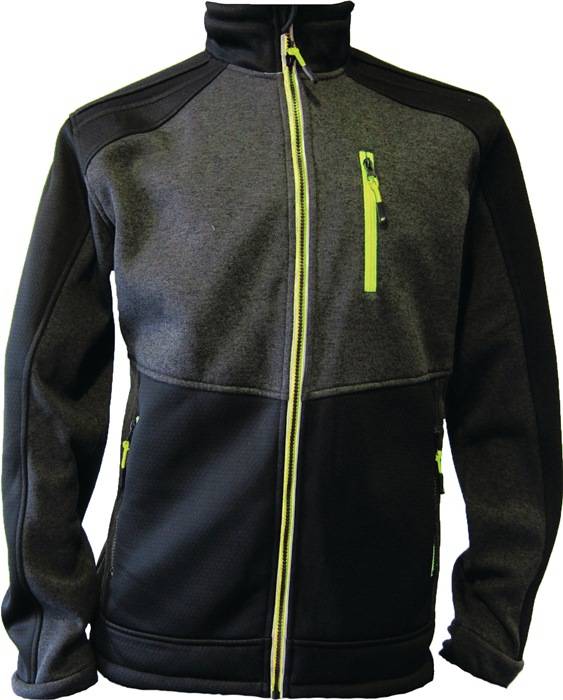 Strickfleecejacke Gr.XXL dunkelgrün/schwarz/lime TERRAX
