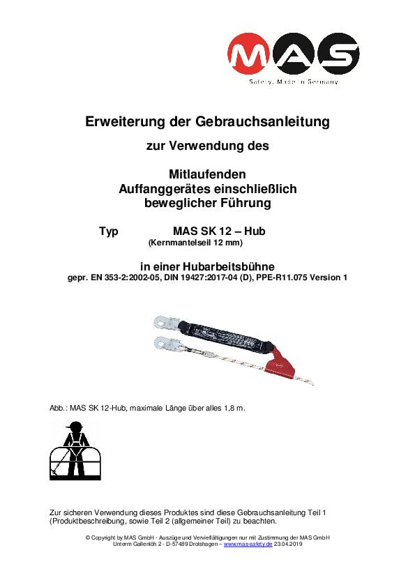 Absturzsicherungsset Hubarbeitsbühne EN361,EN353-2 3-tlg.MAS