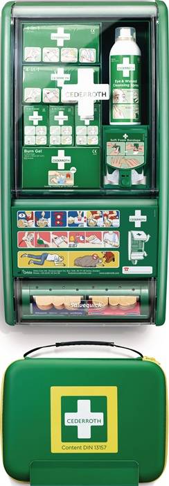Erste Hilfe Station B290xH560xT120ca.mm grün CEDERROTH
