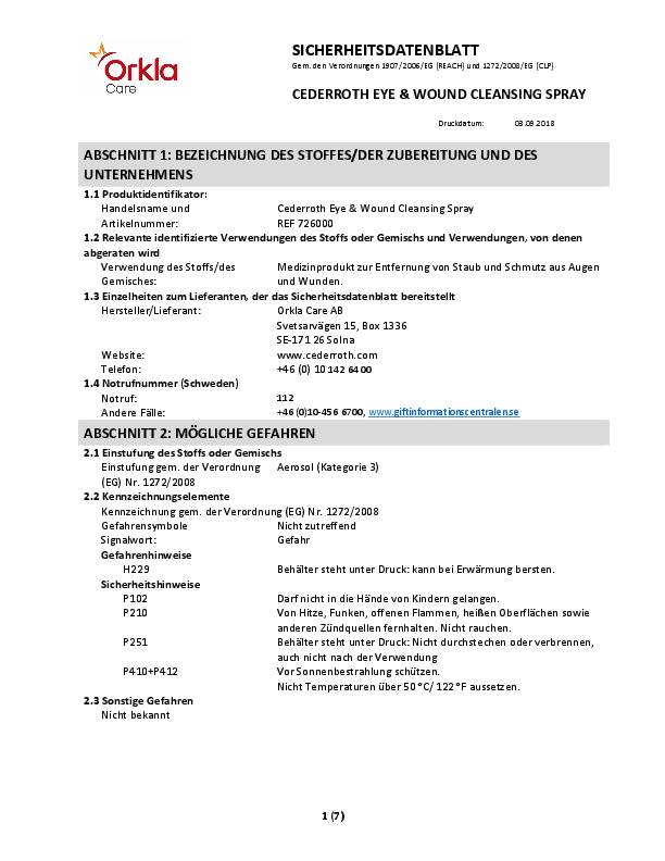 Erste Hilfe Station B290xH560xT120ca.mm grün CEDERROTH
