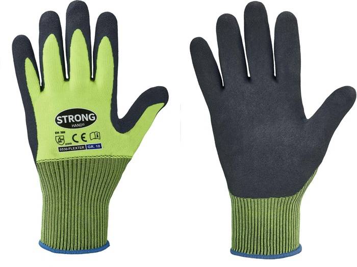 Handschuhe Flexter Gr.8 neogelb/grau EN 388 PSA II 12 PA
