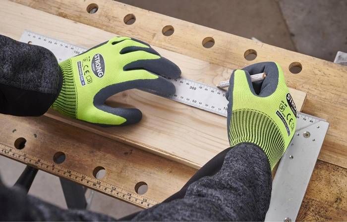 Handschuhe Flexter Gr.9 neogelb/grau EN 388 PSA II 12 PA