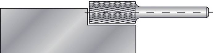Frässtift ZYAS D.10mm Kopf-L.20mm Schaft-D.6mm HM Blank Verz.KVZ 4 m.Stirn RUKO