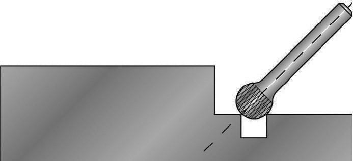 Frässtift KUD Schaft-D.6mm D.6mm Kopf-L.5,4mm HM Blank Verz.KVZ 4 RUKO