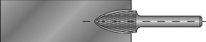 Frässtift SPG D.8mm Kopf-L.18mm Schaft-D.6mm HM Blank Verz.KVZ 4 RUKO