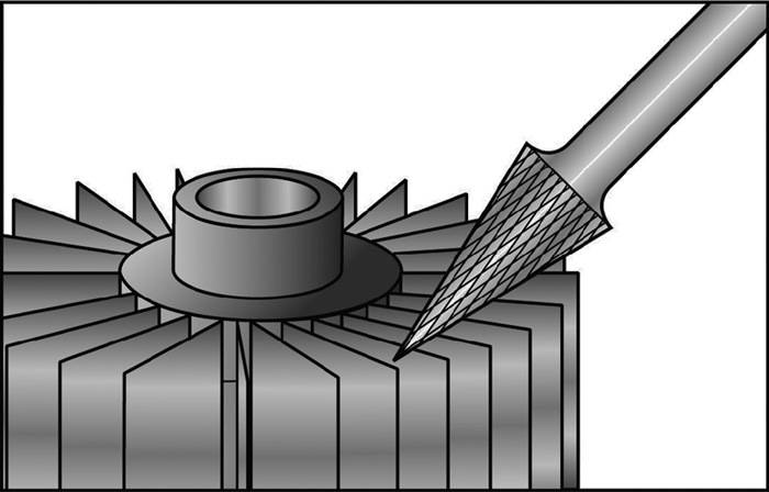 Frässtift SKM D.3mm Kopf-L.11mm Schaft-D.3mm HM Blank Verz.KVZ 4 RUKO