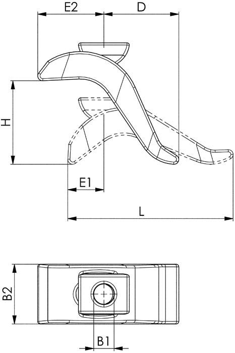 Spannpratze Nr.6321 f.T-Nut 12mm Spann-H.0-50mm M12x12x125mm AMF