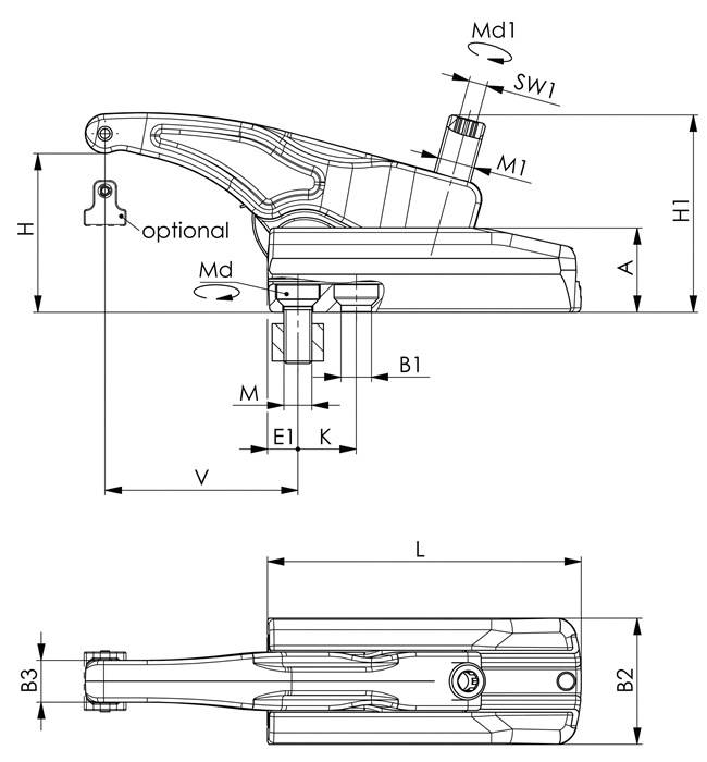 Kraftspanner Nr.7600 43 kN M16x18mm lang AMF