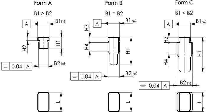 Nutenstein DIN 6323 Nennmaß der Nut 16/20mm Form A lose sitzend AMF