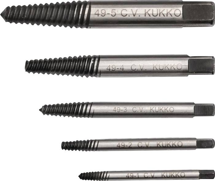 Schraubenausdrehersatz 49-A M3-M18 5-tlg.Nenn-Gr.1,2,3,4,5 KUKKO