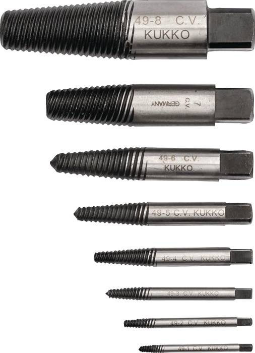 Schraubenausdrehersatz 49-C M3-M45 8-tlg.Nenn-Gr.1,2,3,4,5,6,7,8 KUKKO