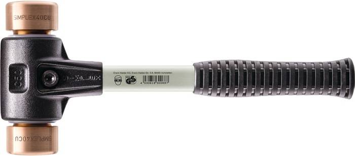 Schonhammer SIMPLEX L.300mm Kopf-D.30mm hart Fiberglas Kupfer m.Ku-Hülse