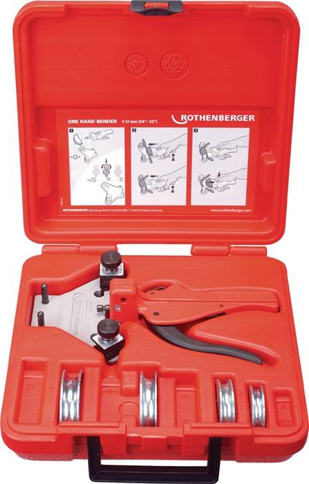 Einhandbiegegerät TUBE BENDER b.90Grad Arbeitsber.5-6-8-10mm 5-tlg.ROTHENBERGER