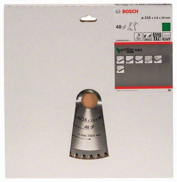 Kreissägeblatt AD 216mm Z.48 WZ/N Bohr.30mm Schnitt-B.2,8mm HM BOSCH
