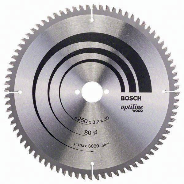 Kreissägeblatt AD 250mm Z.80 WZ/N Bohr.30mm Schnitt-B.3,2mm HM BOSCH