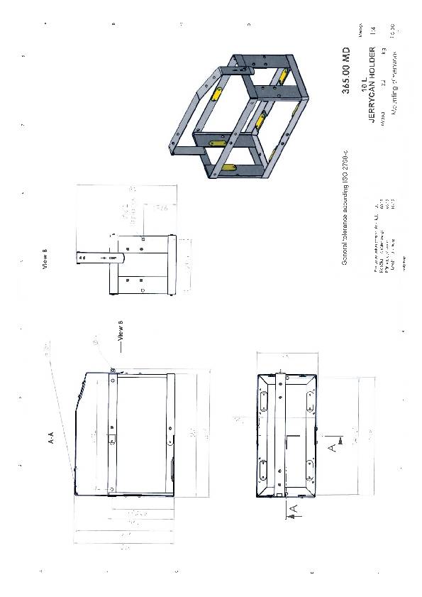 Kanisterhalterung L.377mm B.174mm H.293mm Tiefschwarz RAL 9005 2,17kg VALPRO