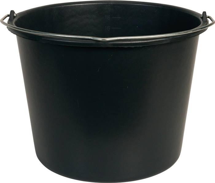 Baueimer Gripline-D 20l Knopfbügel schwarz