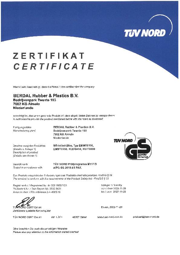 Mörtelkübel GRIPLINE-C 90l kranbar blau