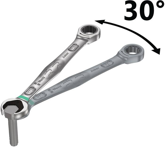 Maulringratschenschlüssel Joker SW 13mm L.179mm umschaltbar,Rings.15Grad WERA