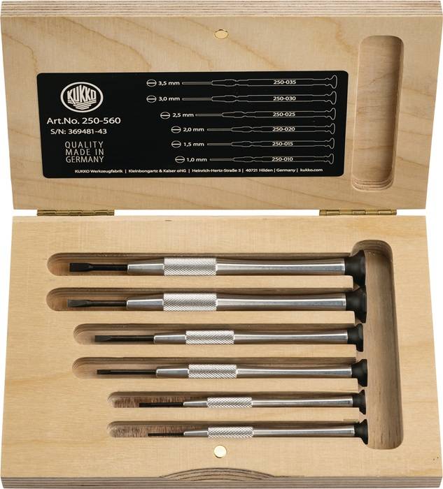 Feinmechanikerschraubendrehersatz 250 6tlg.Schlitz TURNUS