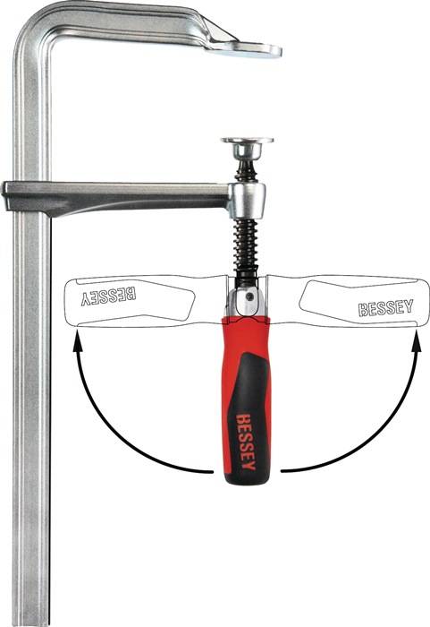 Ganzstahlschraubzwinge GZ-KG Spann-W.250mm A.120mm 2-K-Klappgriff BESSEY