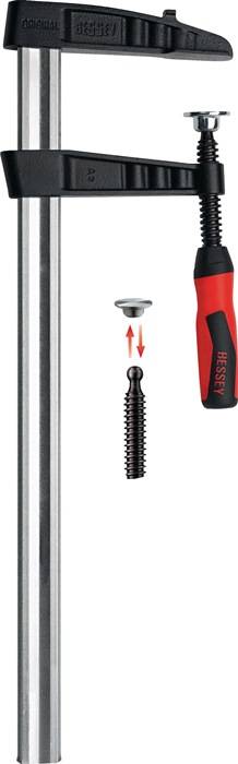 Temperguss-Schraubknecht TGK-2K Spann-W.1000mm A.120mm 2K-Griff 35x11mm BESSEY