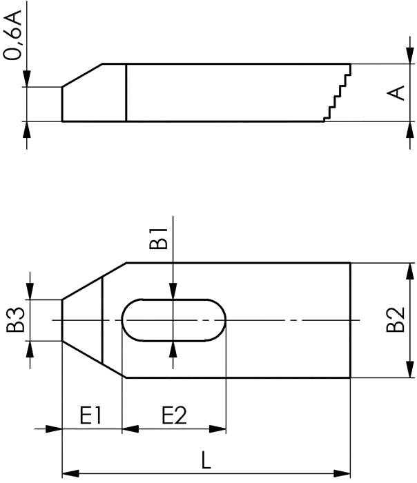 Spanneisen Nr.6314Z f.T-Nut 8mm L.60mm AMF