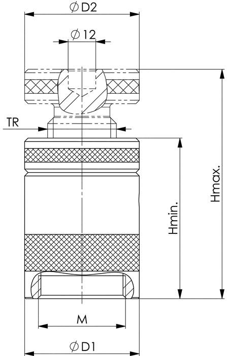Schraubbock Nr.6400 Gr.70 m.flacher Auflage H.50-70mm AMF