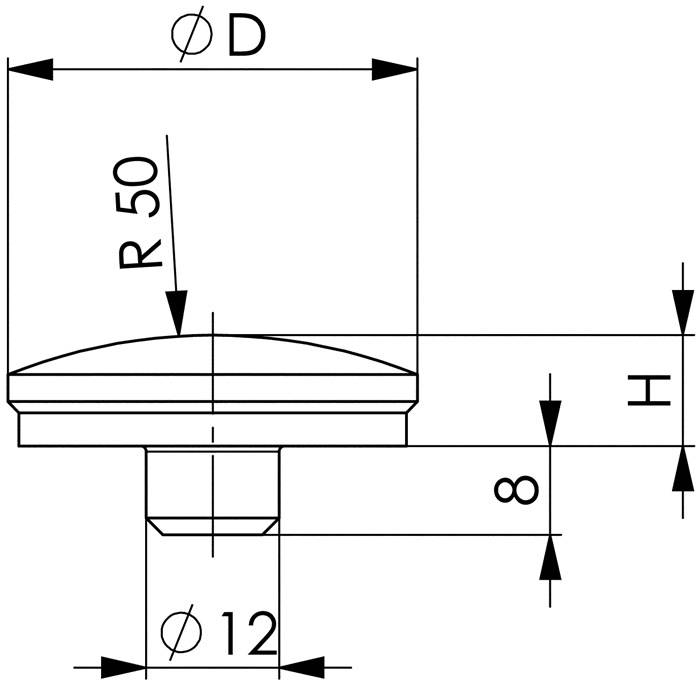 Schraubbockaufsatz Nr.6440 Einsteckzapfen-D.12mm KGL AD 37mm AMF
