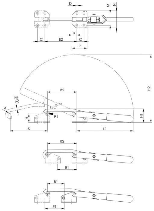 Verschlussspanner Nr.6847 Gr.5 horiz.AMF
