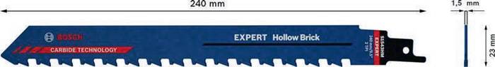 Säbelsägeblatt Expert Hollow Brick L.240mm B.23mm TPI 2 12,7mm 1 St./Karte