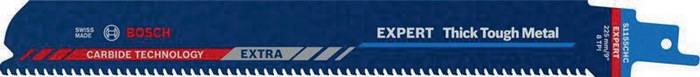 Säbelsägeblatt Expert Thick Tough Metal L.225mm B.25mm TPI 8 3mm 1 St./Karte