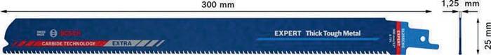 Säbelsägeblatt Expert Thick Tough Metal L.300mm B.25mm TPI 8 3mm 10 St./Karte