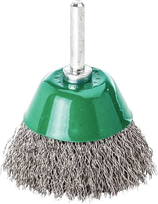 Topfbürste D.50mm Schaft 6mm Drahtstärke 0,3mm VA 10500min-¹ LESSMANN