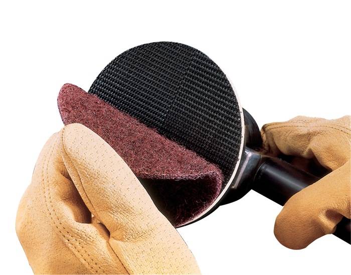 Schleifvliesscheibe Scotch Brite™ SC-DH D.125mm medium rot m.Zentrierung 3M