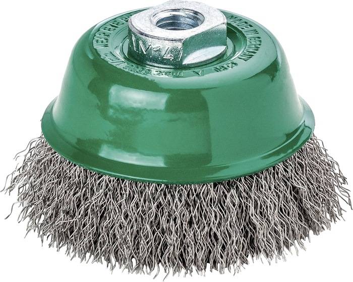 Topfbürste D.65mm Gew.Drahtstärke 0,3mm VA 12000min-¹ LESSMANN