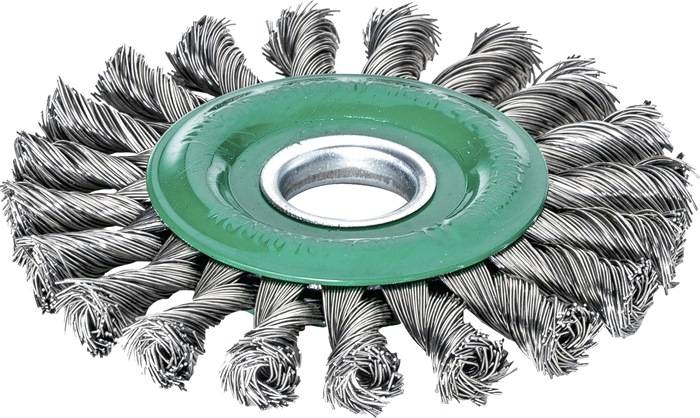 Zopfrundbürste D.125mm Bohr.Drahtstärke 0,5mm VA 14mm 12500min-¹ LESSMANN