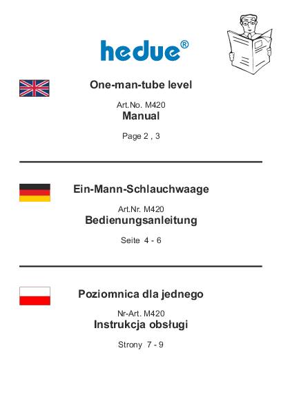 Schlauchwasserwaage 20m ±1 mm/20m HEDUE