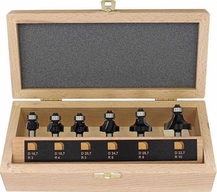 Abrundfräsersatz 973CT06A03 HM Schaft-D.8mm 6-tlg.