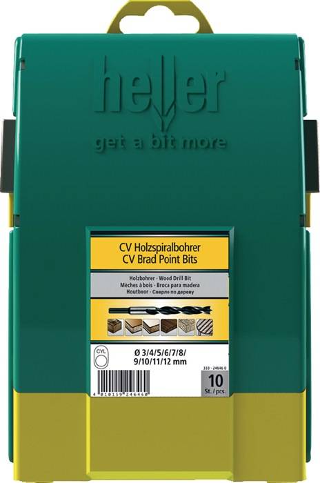 CV Holzspiralbohrersatz 10tlg.D.3,4,5,6,7,8,9,10,11,12mm Maxxbox CV-Stahl