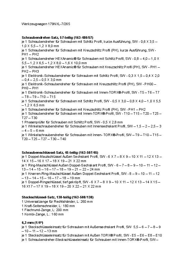 Wkz.wagen B959xT518xH1020mm 7 Schubl.Stahlbl.HAZET
