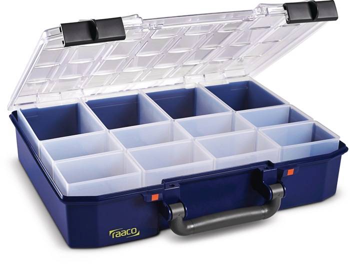 Sortimentskasten CarryLite 80 4x8-12 B337xT278xH80mm 12 Fächer blau RAACO